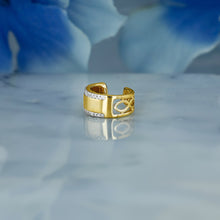 Load image into Gallery viewer, Single (Half Pair) 14k Solid Gold Natural Diamond Bordered Non-Pierce Ear Cuff
