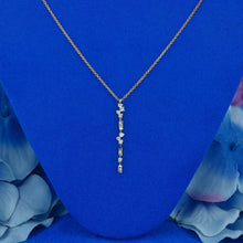 Load image into Gallery viewer, 14k Solid Gold Genuine Natural Diamond Round Baguette Diamond Dainty Minimalist Lariat Drop Necklace for Women with High Quality Diamonds
