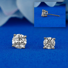 Load image into Gallery viewer, IGI Certified 1.00 Carat or 2.00 Carat Natural Diamond 14k Solid Gold Round Solitaire Screw Back Stud Earrings
