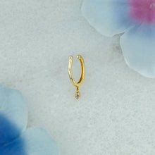 Load image into Gallery viewer, Single (Half Pair) 14k Solid Gold Natural Diamond  Dangle Tear Drop Illusion Non-Pierce Ear Cuff
